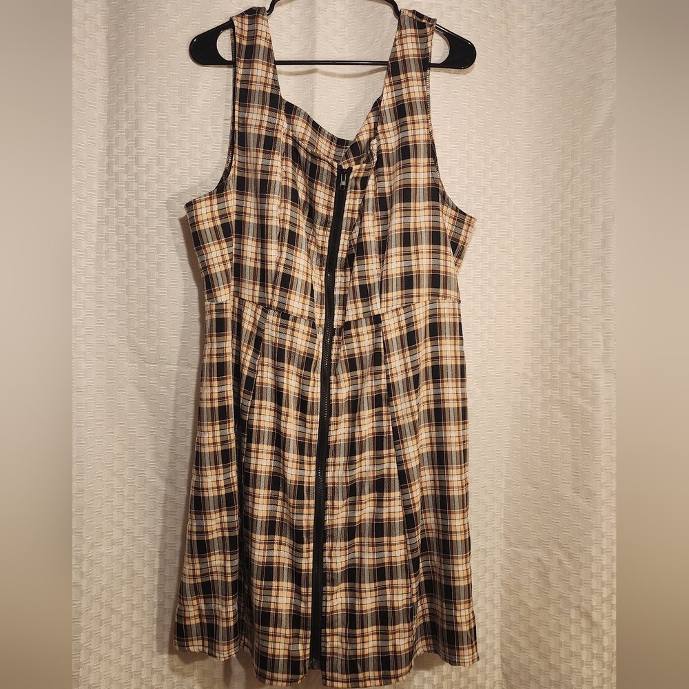 5/$16 💓 Women's Plaid Pinafore Dress/Jumper Plus Size Academia Preppy - Picture 3 of 7